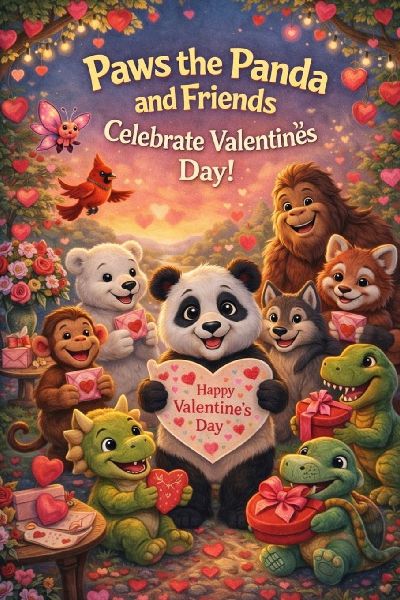 Paws the Panda and Friends Celebrate Valentines Day