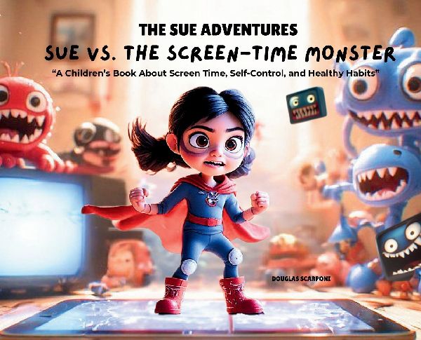 Sue Vs. The Screen Time Monster: A Children's Book About Screen Time, Self Control, and Healthy Habits.