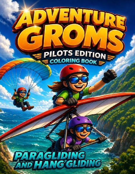 Adventure Groms: Extreme Flight Adventures, Sky Sports Scenes, and Bold Easy-to-Color Pages for All Ages