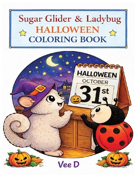 Sugar Glider & Ladybug: Halloween Coloring Book