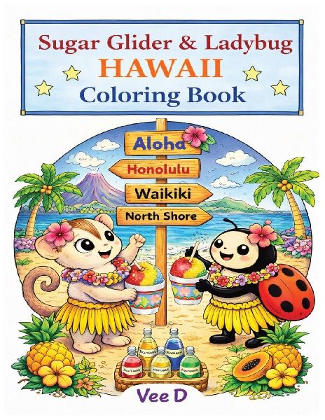 Sugar Glider & Ladybug - Hawaii Coloring Book