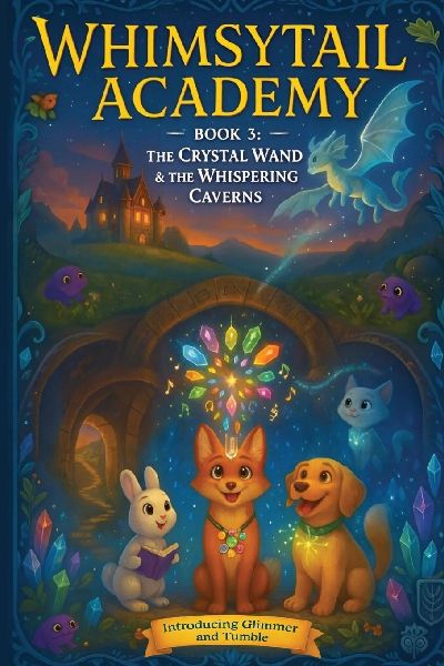 Whimsytail Academy - Book 3: The Crystal Wand & the Whispering Caverns | An Epic Underground Quest with Dragon Spirits and Ancient Magic | ages 9 to 12 | Harmony and Mystery | Great Gift idea