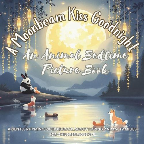 A Moonbeam Kiss Goodnight An Animal Bedtime Picture Book: A Gentle Rhyming Picture Book about Loving Animal Families for Children Ages 2-6