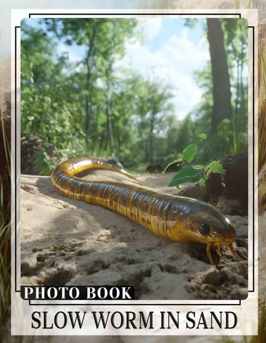 Slow Worm in Sand Photo Book Stunning High-Definition Photography Showcasing Nature's Unique Reptile In Its Habitat