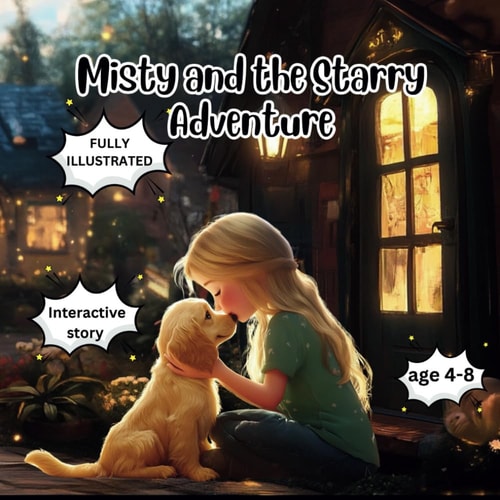 Misty and the Starry Adventure This is a Cute and Interactive Story about a Curious Girl and Her Puppy, Wishing to Visit a Star and Her Wish Becomes Reality!