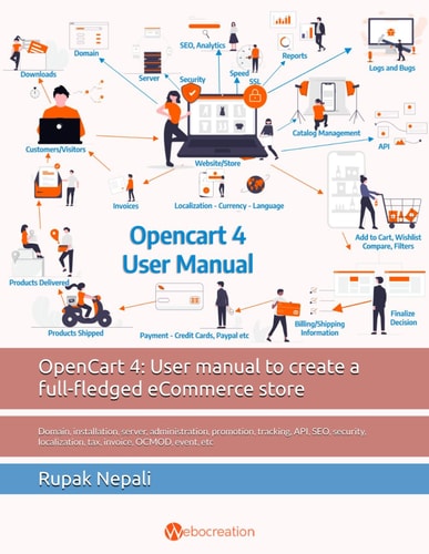OpenCart 4 User Manual to Create a Full-fledged ECommerce Store: Domain, Installation, Server, Administration, Promotion, Tracking, API, SEO, Security, Localization, Tax, Invoice, OCMOD, Event, Etc