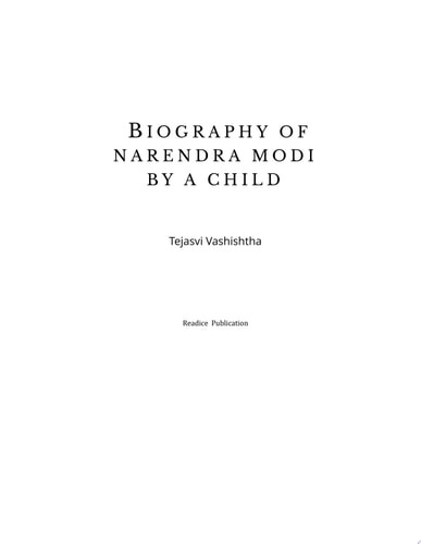 Biography of Narendra Modi By A Child