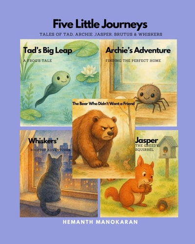 Five Little Journeys Tales of Tad, Archie, Jasper, Brutus & Whiskers ( A Bedtime Story Book for Children ): Exploring the World, One Step (or Leap) at a Time