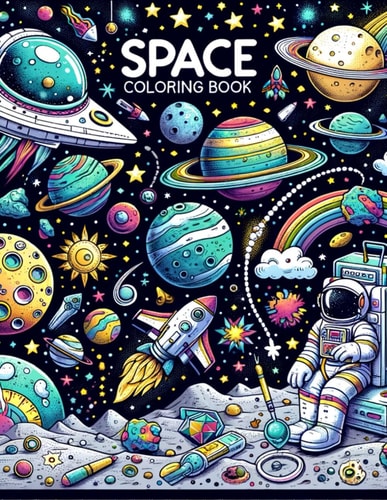 Space Coloring Book Cosmic Curiosity, Embark on a Galactic Adventure, Coloring Planets, Stars, and Spacecraft, Igniting the Imagination of Young Astronomers