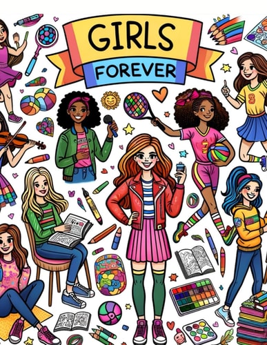 Girls Forever Colorful Adventures, Embark on Epic Journeys with Forever Friends, Where Girl Discover the Power of Connection Through Vibrant Coloring Experiences