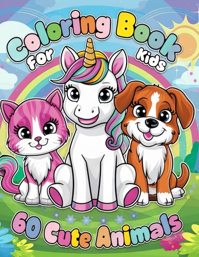 Animal Friends Coloring Fun 60 Different Animals of Cute Critters for Kids Age 4-8: Single-Side Pages to Prevent Bleed-Through (8.5x11 Inches) - Perfect for Creative Fun!