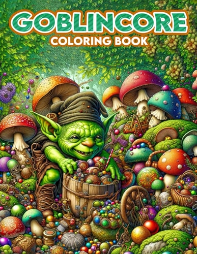 Goblincore Coloring Book Let Your Creativity Run Wild in the Whimsical World of Goblincore with this Charming, where Every Page is Filled with Delightful Oddities and Enchanting Surprises.