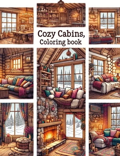 Cozy Cabins Coloring Book Immerse Yourself in the Warmth and Tranquility of Rustic Cabins Nestled Amidst Picturesque Landscapes, Inviting You to Unwind and Find Solace in the Beauty of Nature