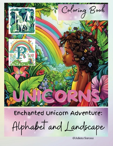 UNICORN Coloring Book Alphabet and Landscape Enchanted Adventures