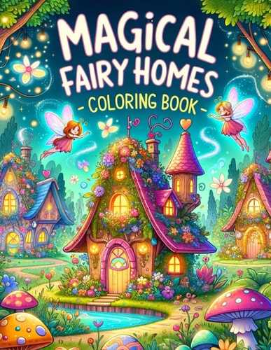 Magical Fairy Homes Coloring Book Explore the Charm of Fairytale Cottages with this Charming Book, where Each Page Reveals Magical Fairy Homes Nestled in Enchanted Groves, Filled with Whimsy and Wonder