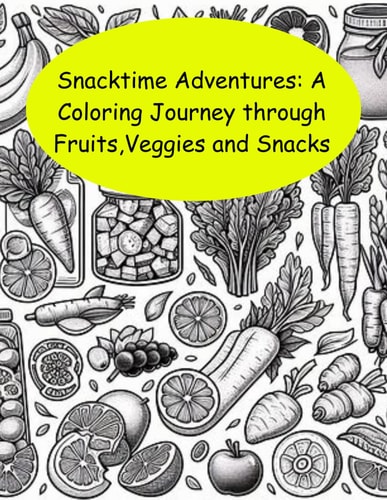 Snack Time Adventures A Coloring Journey Through Fruits, Veggies and Snacks