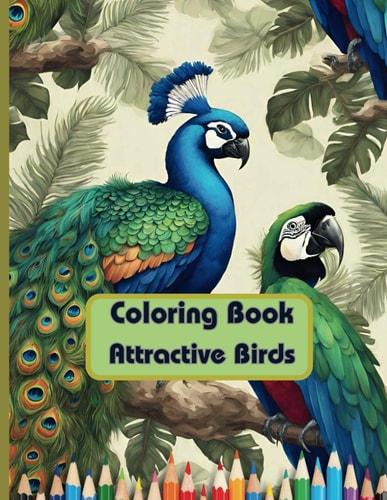 Coloring Book Attractive Birds Coloring Book for Grown-Ups