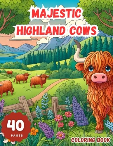 Majestic Highland Cows An Intricate Coloring Journey: Experience the Beauty and Serenity of Scotland's Iconic Creatures Through Detailed Illustrations