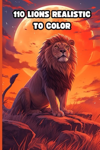110 LIONS Realistic To COLOR