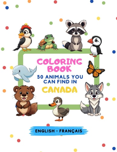 Coloring Book, 50 Animals You Can Find in Canada