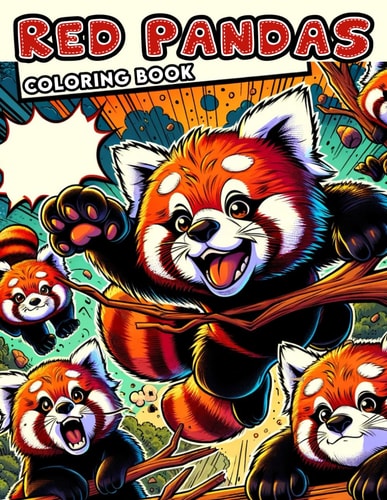 RED PANDAS Coloring Book Retro Red Pandas Reminisce Embark on a Colorful Odyssey Through the Past with Our Collection of Vintage-Inspired Red Panda Artworks