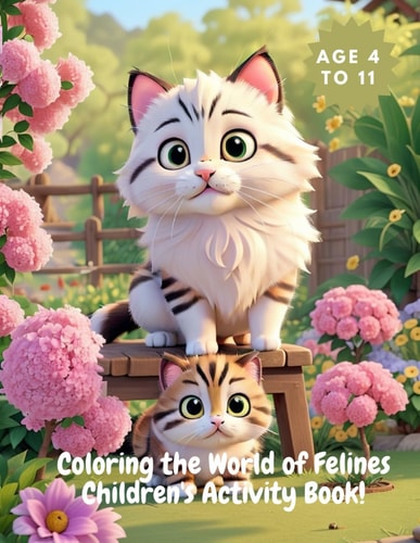 Coloring the World of Felines Children's Activity Book! Children's Coloring Book of Cats.