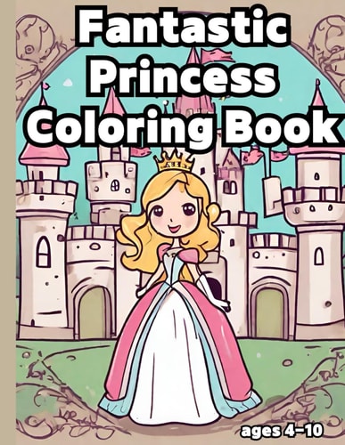 Princess Coloring Book Easy Coloring Designs for Children, Ages 4-10