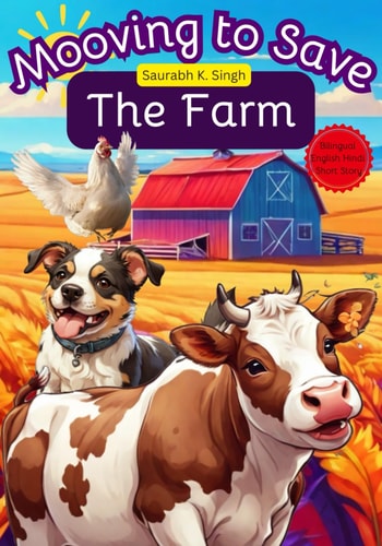 Mooving To Save The Farm A Bilingual English-Hindi Animal Short Fiction with Adorable Illustrations for Kids about Friendship and Teamwork.