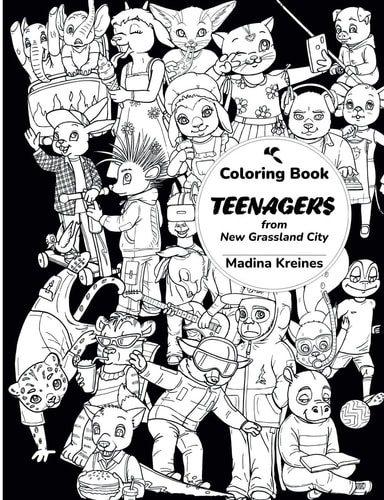 Coloring Book Teenagers from New Grassland City