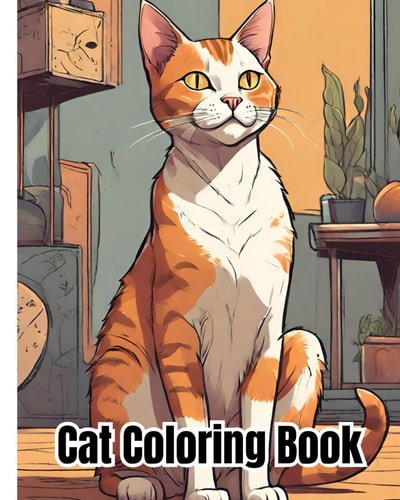 Cat Coloring Book Stress Relieving Cats, Cute Little Cat and Kittens to Color for Girls and Boys