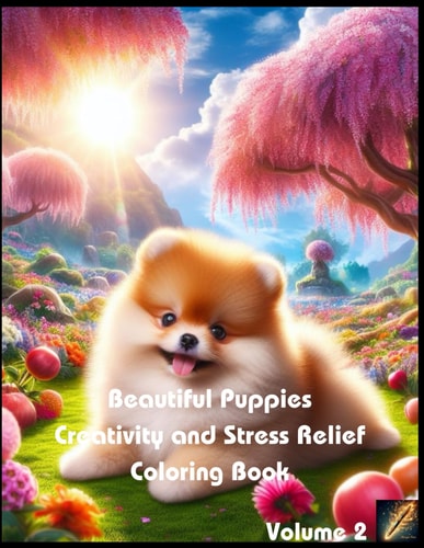 Beautiful Puppies Creativity and Stress Relief Coloring Book (Volume 2)