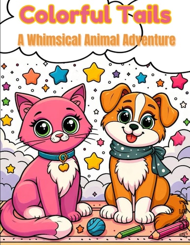 Colorful Tails A Whimsical Animal Adventure Coloring Book for Kids 5-12