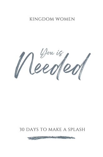 You Is Needed 30 Days To Make A Splash