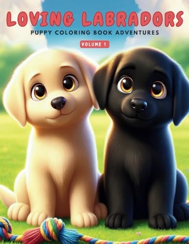 Loving Labradors - Puppy Coloring Book Adventures 50 Charming Labrador Puppy Illustrations to Color, Discover, and Enjoy. Perfect for Kids Who Adore Animals.