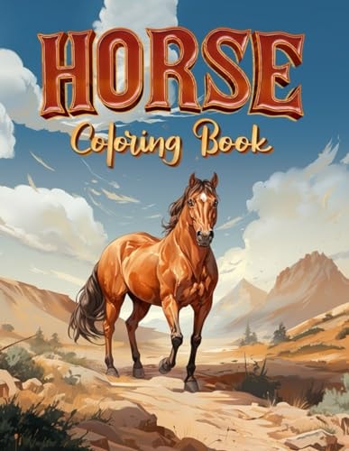 Horse Coloring Book 50 Designs for Kids and Adults - Stress Relief, Anxiety, and Relaxing Activity Book with Horses and Ponies