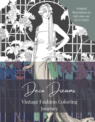Deco Dreams Vintage Fashion Coloring Journey