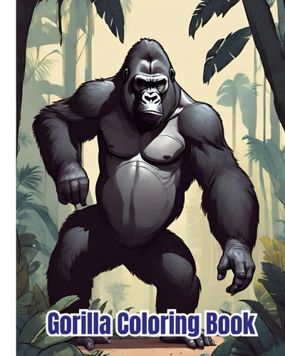 Gorilla Coloring Book Gorilla Designs Coloring Pages for Relaxation, Stress Relief / Cute Gift for Boys and Girls who Love Gorilla