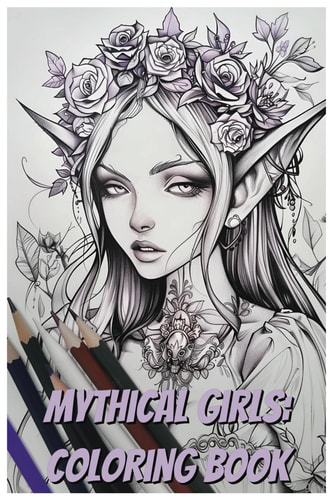 Mythical Girls Stress Relief Coloring Book for All Ages: Coloring Book for All Ages, Stress Relief Coloring Book