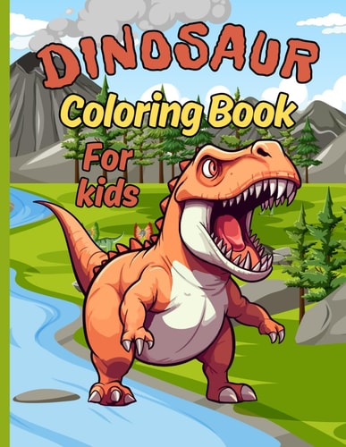 Dinosaur Coloring Book for Kids. Prehistoric Realistic Dinosaurs Illustrations for Kids to Color.