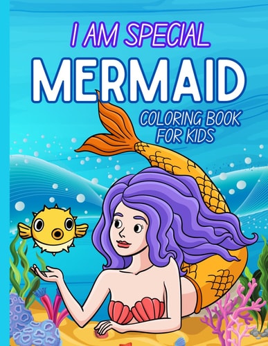 Mermaid Coloring Book I Am Special Affirmations Words for Kids