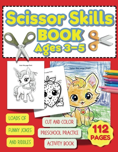 Scissor Skills Book Ages 3-5 Scissor Skills Activity Book For Kids