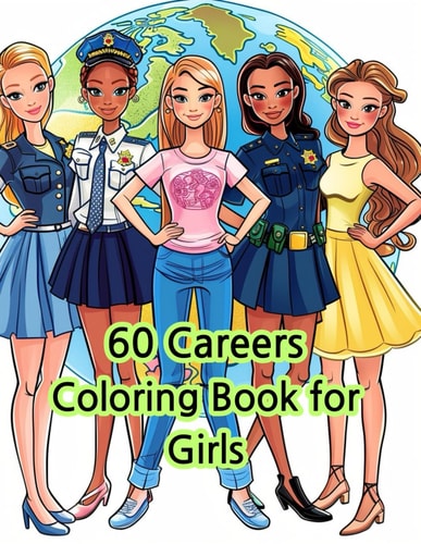 60 Careers Coloring Book for Girls Girls Favorite 60 Careers Coloring Book 6 - 12 Years Old