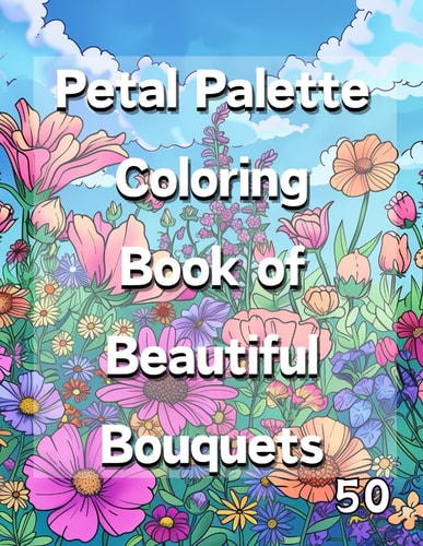 Petal Palette Coloring Book of Beautiful Bouquets 50