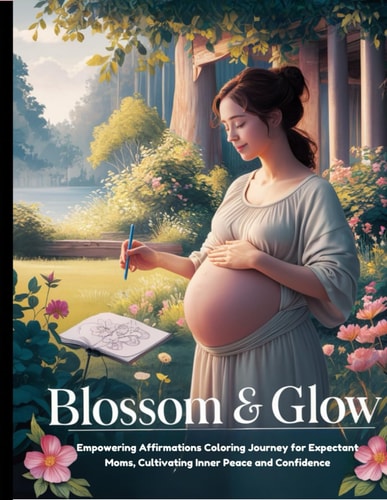 Blossom & Glow Empowering Affirmations Coloring Journey for Expectant Moms, Cultivating Inner Peace and Confidence