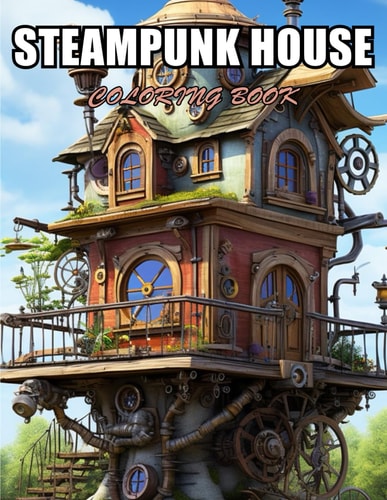 Steampunk House Coloring Book Stress Relief, Relaxation, and Creativity Coloring Pages for All Fans