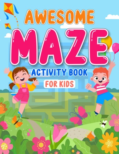 Awesome Maze Activity Book for Kids Brainstorming Alphabet and Animal Shape Maze Activity Book for Kids Ages 4-8