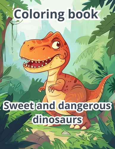 Сoloring Book Sweet and Dangerous Dinosaurs. 50 Pictures of Cute and Dangerous Dinosaurs from 3+