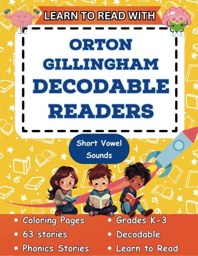 Learn to Read with Orton Gillingham Decodable Readers Orton Gillingham Materials Phonics Readers for Kindergarten and First Grade