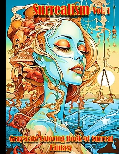 Surrealism Vol #1 Grayscale Coloring Book of Surreal Fantasy