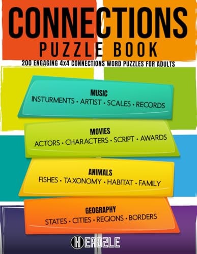 Connections Puzzle Book 200 Engaging 4x4 Connections Word Puzzles For Adults